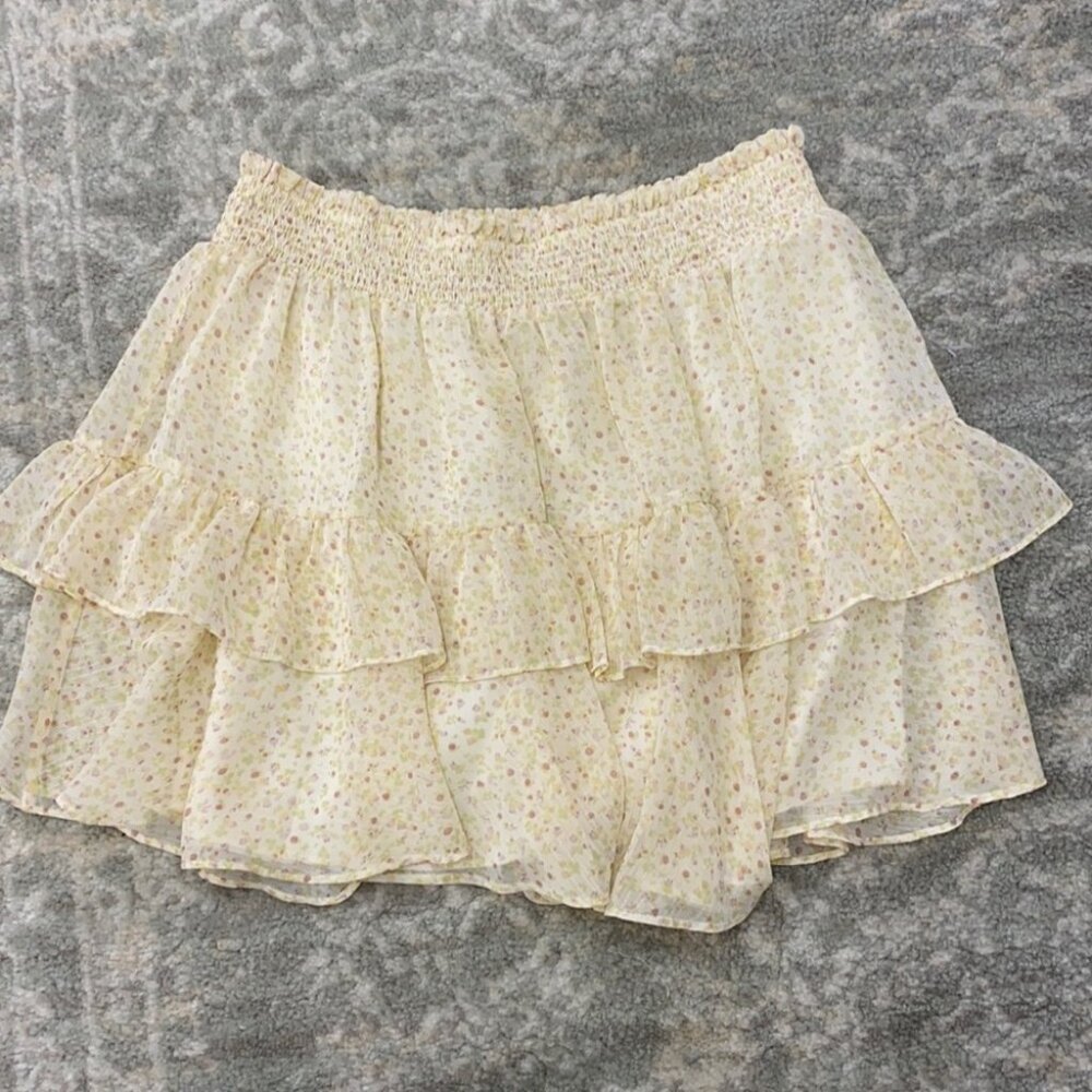 Yellow floral mini skirt